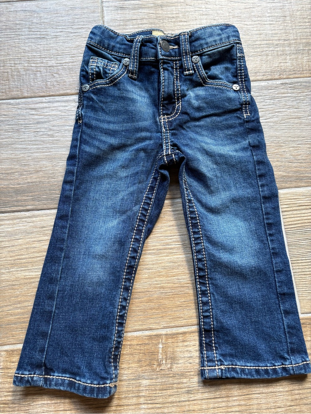 Boys Wrangler 20x Dark Blue Denim Jeans, Size 3T